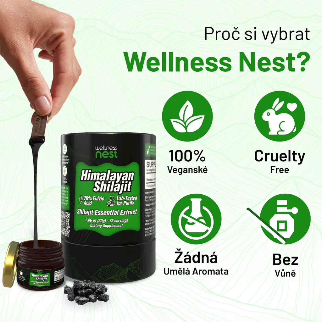 Wellness Nest Shilajit - detail produktu s informacemi o složení