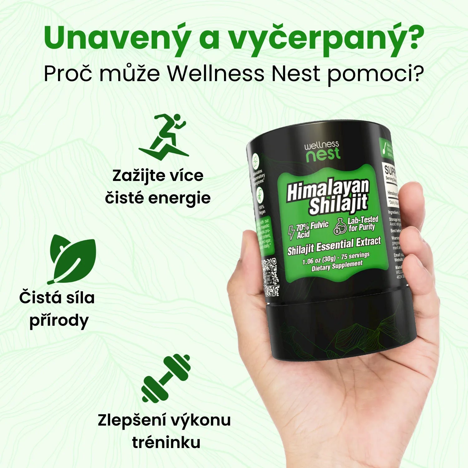 Léčivý Shilajit Esenciální Extrakt