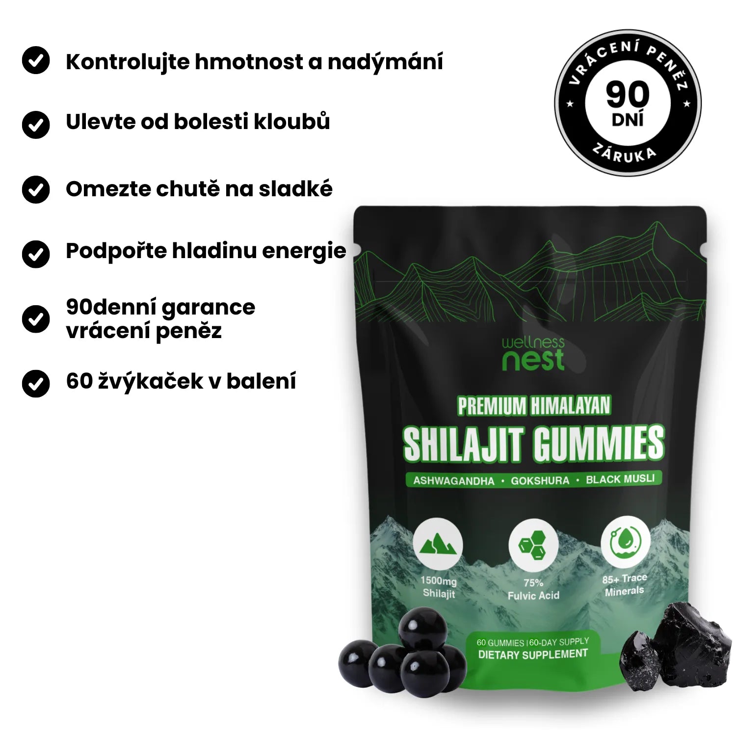 Čistý Shilajit Gumové Bonbony